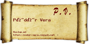 Pádár Vera névjegykártya